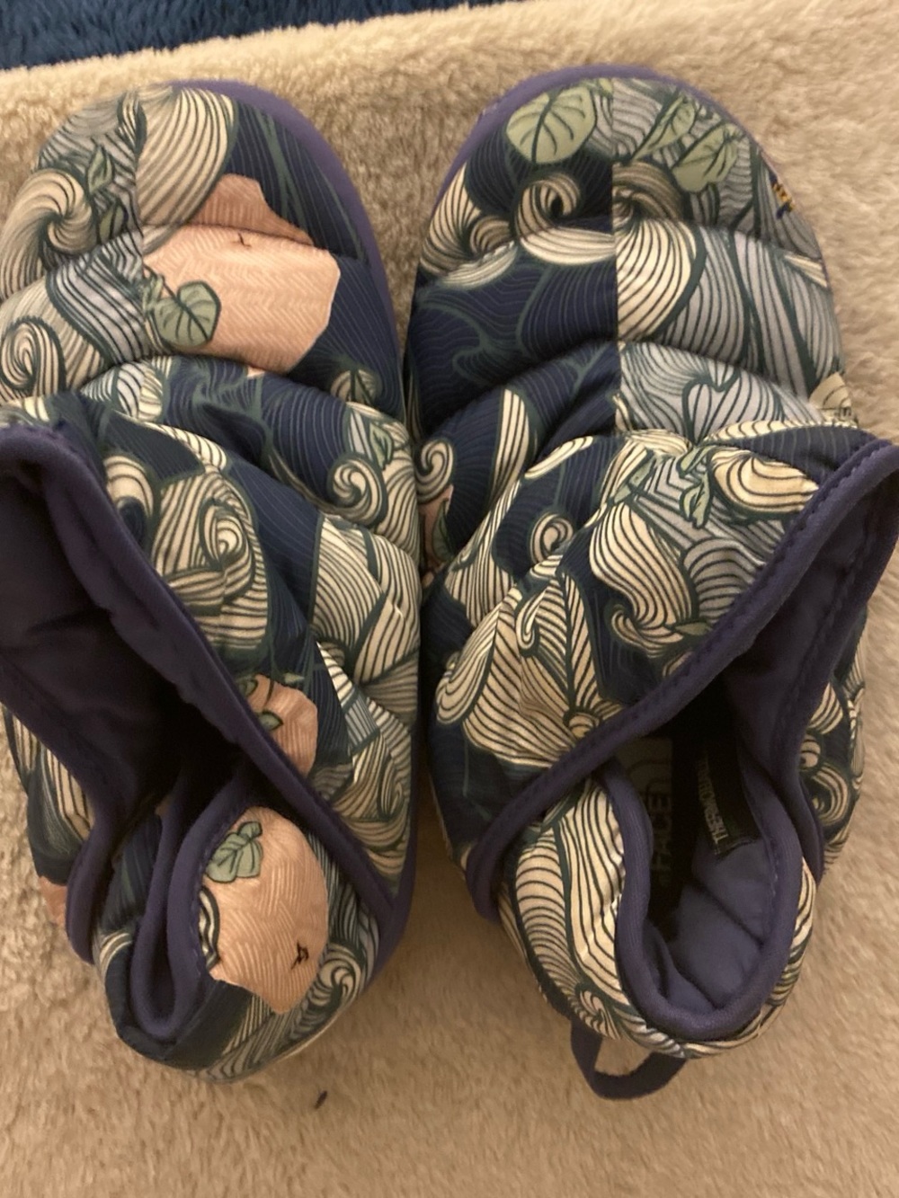 Kids Quilted Slip-On Shoes in Navy Floral